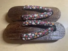 和装用草履 花柄鼻緒 木製