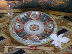 古伊万里　金襴手　菊に沢瀉　雲に花の図　７寸皿半　B975AS-DGh 古伊万里 金襴手 菊に沢瀉 雲に花の図 7寸皿半 B975AS-DGh - メルカリ