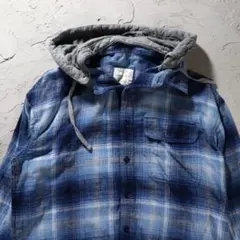 櫻*翼様 AMERICAN EAGLE ネルシャツ オンブレチェック　フード付き