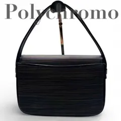 Polychromo 本革 ワンショルダーバッグ レインボー柄 ゴールド金具