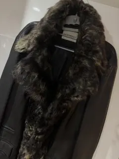 EMPORIO ARMANI レザー ファー付きジャケット