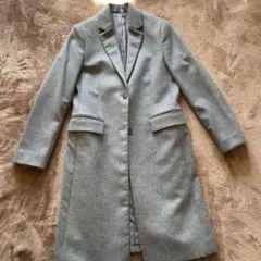 【美品】UNIQLO ウールカシミヤチェスターコート レディースS グレー