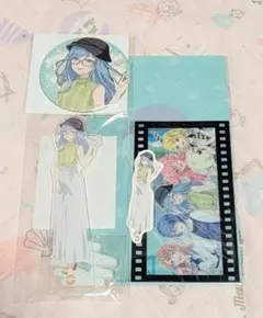 プロセカ　はぴこれ　日野森雫　缶バッジとアクスタとチケットホルダーとステッカー