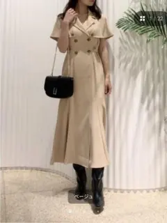 【未着用品】snidel ケープカラートレンチワンピ ベージュ ワンピ