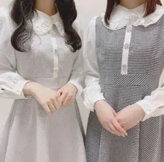 evelyn チェック　ワンピース 量産型　地雷