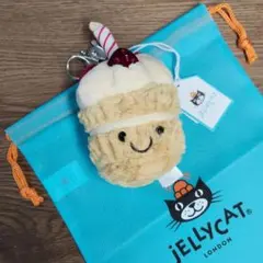 巾着袋付 ジェリーキャット ケーキ マスコット キーホルダー JELLYCAT