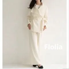 タグ付 Flolia ビッグカラージャケット ワイドパンツ スーツ セットアップ