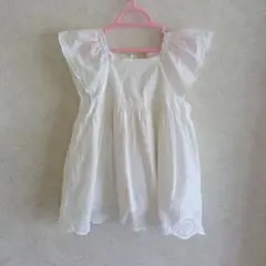 petitmain ホワイト フリル袖 トップス size130