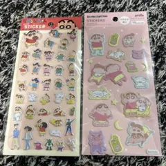 クレヨンしんちゃん　ぷっくりステッカー　ふわふわシール2点セット