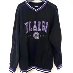 【品薄】XLARGE エクストララージ 黒 紫 スウェットトレーナー ブラック
