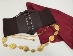 パイレーツ コスプレ アクセセット！ レースアップコルセット サッシュベルト