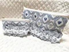 お値下げ【48】インド刺繍リボン親子ポーチ