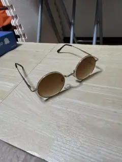 ブラウンラウンドサングラス メタルフレーム