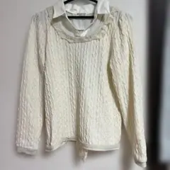 axes femme レース編みニット 長袖