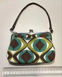 レトロヴィンテージ柄 がま口バック 小さめ