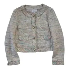 anyFAM ツイード ノーカラージャケット M相当 サイズ3　フォーマル　通勤