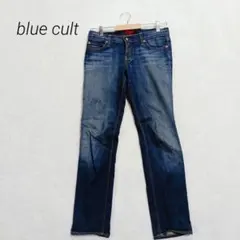 ブルーカルト デニムパンツ ブーツカット 27 ブルー ストレッチ 美脚のサムネイル