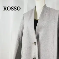ロッソ　ウールノーカラーシェスターコート　バングラデシュ製　カシミヤ混