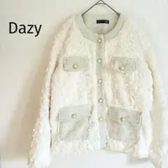 【SHEIN Dazy】テディコート　ノーカラージャケット　パールボタン　人気