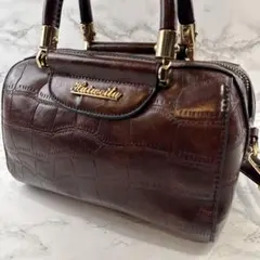 ほぼ未使用品 Huiwellu クロコ型押しPUレザー 2wayハンドバッグ
