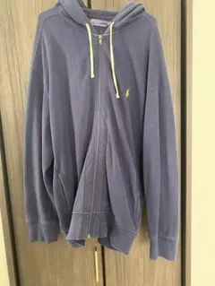 古着USAポロラルフローレン ジップパーカー ワンポイント刺繍ロゴ