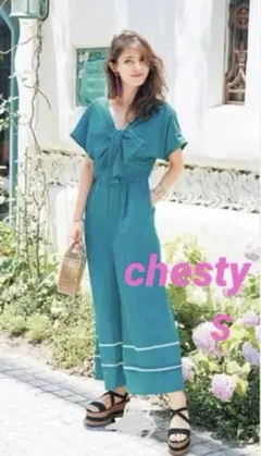 新品！★chestyチェスティ★オールインワン S リボン　麻リネン混のサムネイル