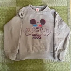 ミッキーマウス 3Dグラス トレーナー グレー