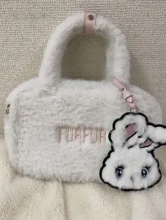 FURFUR ホワイトファーショルダーバッグ