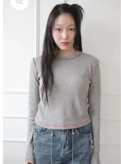 igusa フラワーワッフルトップス