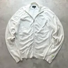極美品/希少3XL✨エンポリオアルマーニ ドライバーズニット 伸縮 袖ロゴ 54のサムネイル