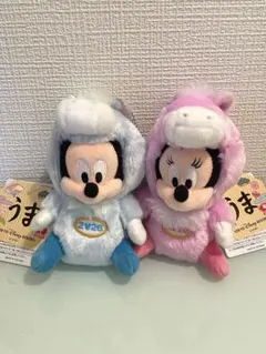 2026新品　干支　ミッキー ミニーぬいぐるみバッジ　うま年　ディズニーリゾート