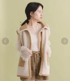 kastaneフェイクムートンベスト