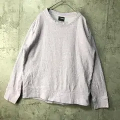 B1624古着　トレーナー　スウェット　紫　無地　90s Y2K
