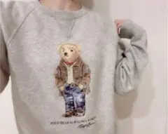 秋にぴったり♡ラルフローレン　ポロベアスウェットトレーナーウエスタンベア　グレー