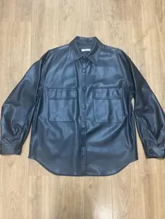 WEGO フェイクレザーオーバーシャツジャケット