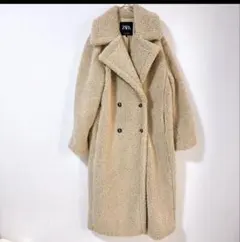 美品 完売品ZARA エクストラロング フェイクボアコートテディベアコート