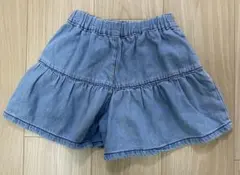 GU デニム フレアハーフパンツ 110