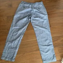 ユニクロ 綿麻 細いストライプ ライン入り パンツ S
