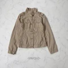 UNIQLO/ミリタリージャケット/M/ベージュ/コットン/カジュアル