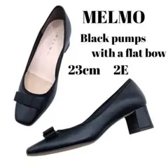極美品殺菌済✨️MELMO メルモ 平リボン パンプス スクエアトゥ 23 2Eのサムネイル