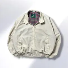90sUSA製ハリントンジャケットベージュXXL短丈ドリズラー ビッグシルエット