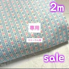♥マミーりん様専用　✿2mレトロな花柄ストライプ❁シーチング生地