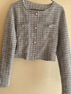 パールツイードネックジャケット