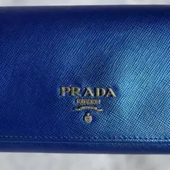 レア✨】PRADA スカイブルー サフィアーノ 長財布 レザー パスケース
