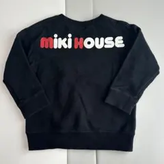 り*ぃ様 ミキハウス バックロゴ ロゴ トレーナー スウェット ブラック 100