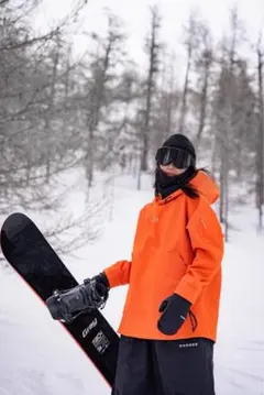 オレンジ フード付き スノーボードウェア パーカー
