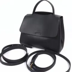美品 LISALISA 3WAY フラップレザーバッグ ブラック 斜め掛け可能 