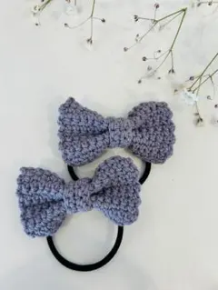 ハンドメイド リボンヘアゴム2個セット