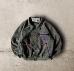 90s USA古着new vintageフリースジャケット 短丈ブルゾン グレー
