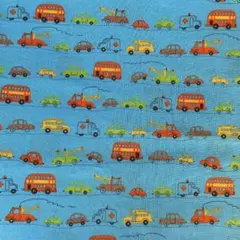 ★お値下げ実施中★ 青地　カラフル車柄　×45cm  no.755